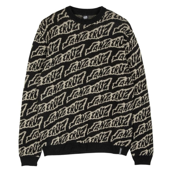 Santa Cruz Knit Crew Creep Repeat - Black Creep Repeat - Skatewarehouse.co.uk