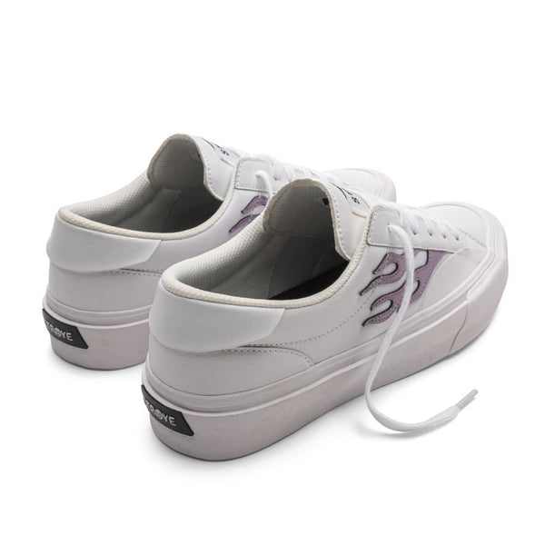 Straye Footwear Logan - Flame White / Lavender Leather - Skatewarehouse.co.uk