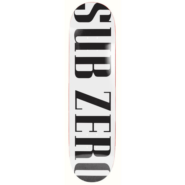 Sub-Zero Real Life Screenprinted White Skateboard Deck - 8.75