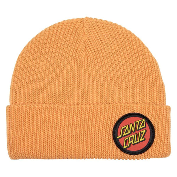 Santa Cruz Beanie Classic Dot Washed Apricot - O/S - Skatewarehouse.co.uk