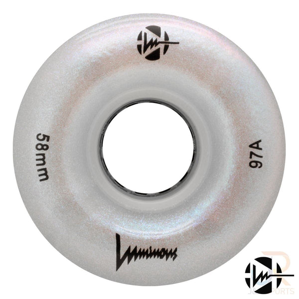 Luminous LED Quad Wheel - White Pearl - 58mm / 97a (Unit)