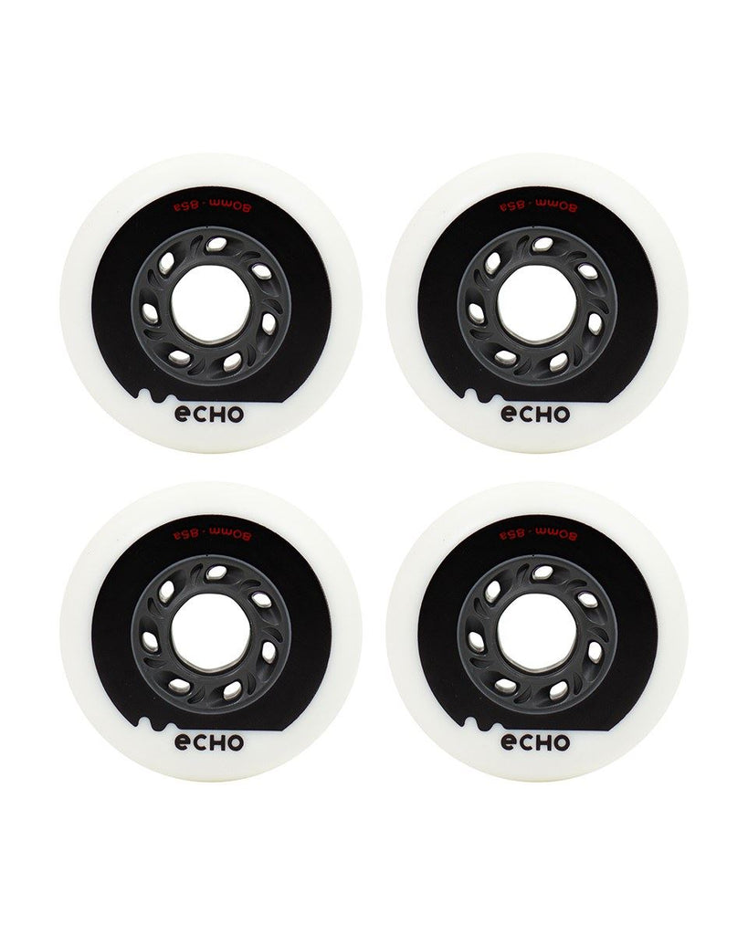 Echo Drift Wheels 80mm Pack of 4 - White / Grey - Skatewarehouse.co.uk