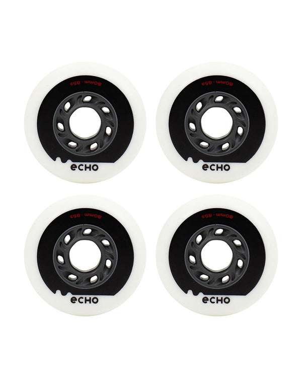 Echo Drift Wheels 80mm Pack of 4 - White / Grey - Skatewarehouse.co.uk