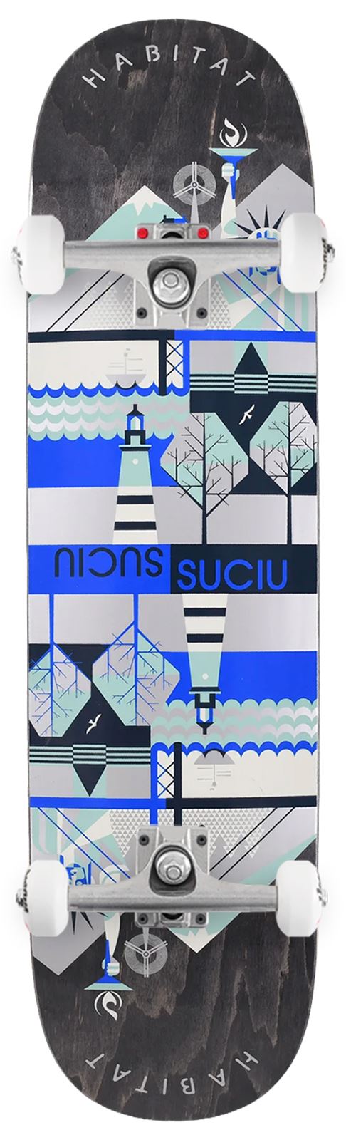 Habitat Suciu 'Twin Continental' (Symmetrical) x (WB ”) x Venom Custom Complete Skateboard - 8.375
