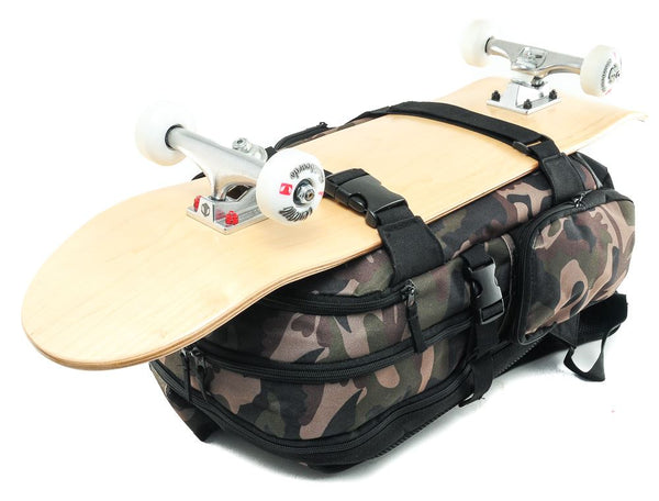 Venom Skateboards PRO Backpack with Skate Carrier - Camo - Skatewarehouse.co.uk