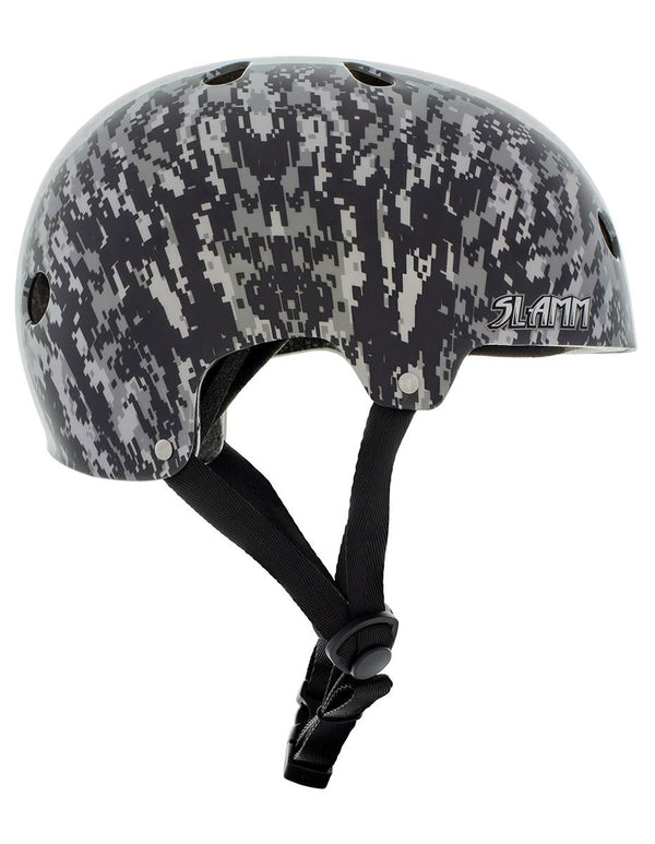 Slamm Scooters Logo Helmet - Grey Camo - Skatewarehouse.co.uk