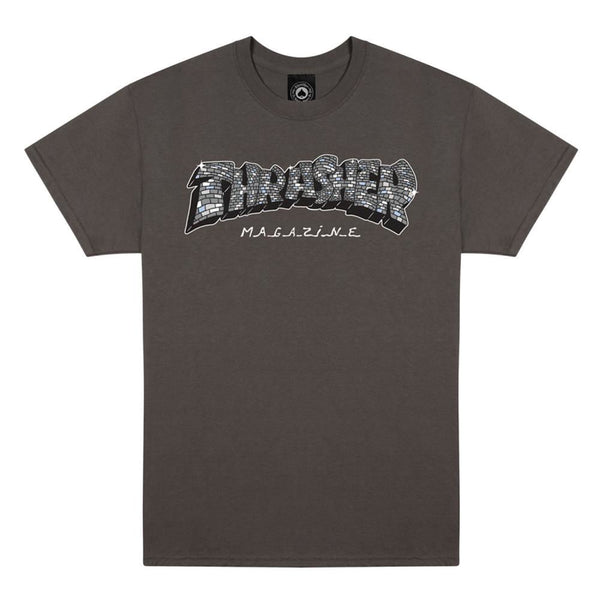 Thrasher T-Shirt Disco By Spanky - Charcoal - Skatewarehouse.co.uk