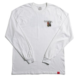 Chocolate Fiend Street Long Sleeve Tee White - Skatewarehouse.co.uk