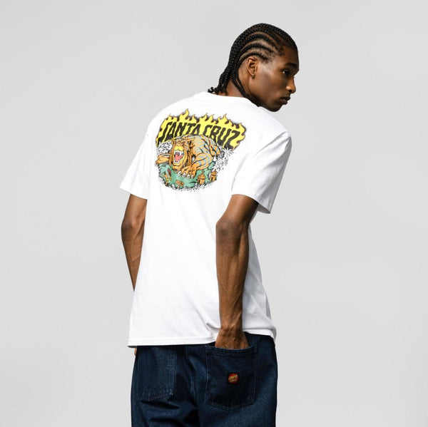 Santa Cruz T-Shirt Salba Tiger Redux - White - Skatewarehouse.co.uk