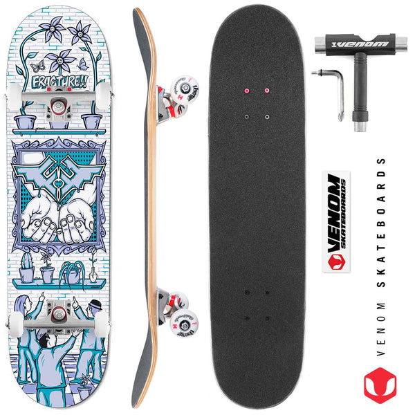 Fracture x Adswarm x Venom Skateboards Custom Complete Skateboard - 8.25 - Skatewarehouse.co.uk