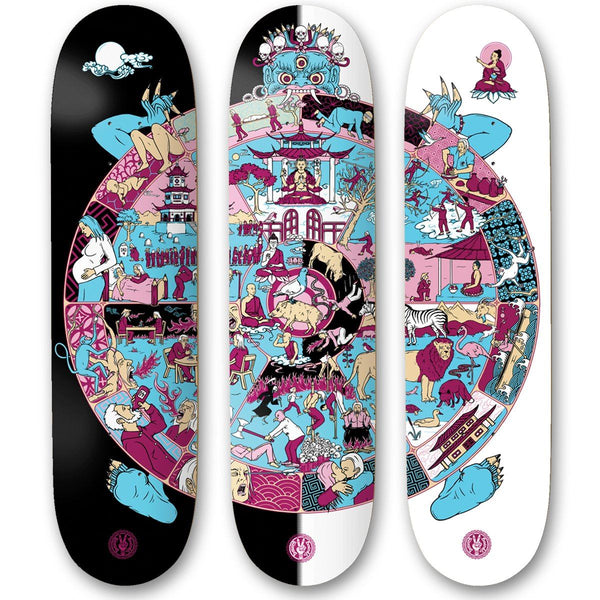 Drawing Boards Wheel Of Life Complete Set x3 Decks - Ltd Edition Skateboard Decks - 8.25