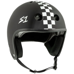 S1 RETRO Lifer Helmets - Black Matt White Checker