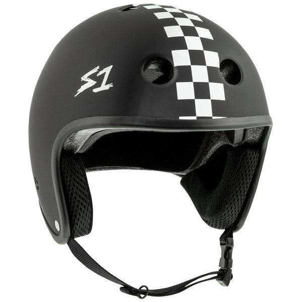 S1 RETRO Lifer Helmets - Black Matt White Checker