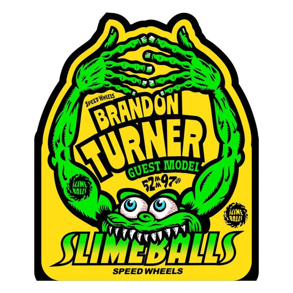 Slime Balls Skateboard Wheels Brandon Turner Guest Chubs 97a - White - Skatewarehouse.co.uk