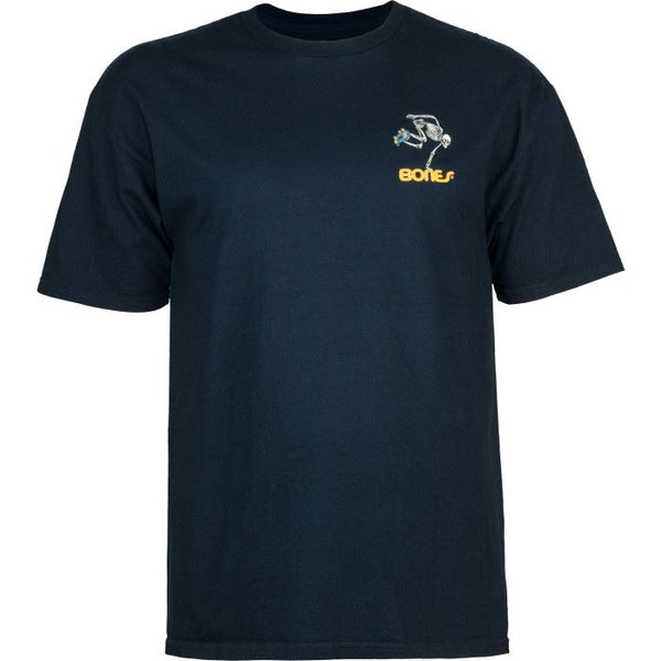 Powell Peralta Skateboarding Skeleton Tee Navy - Skatewarehouse.co.uk