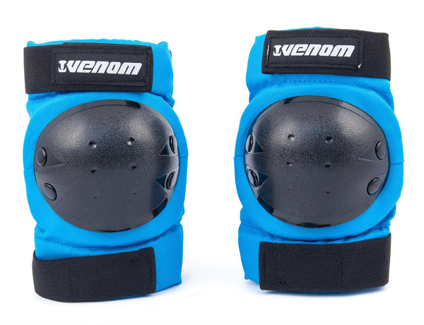 Venom Triple Knee/Elbow/Wrist Pad Set - Blue Black - Skatewarehouse.co.uk