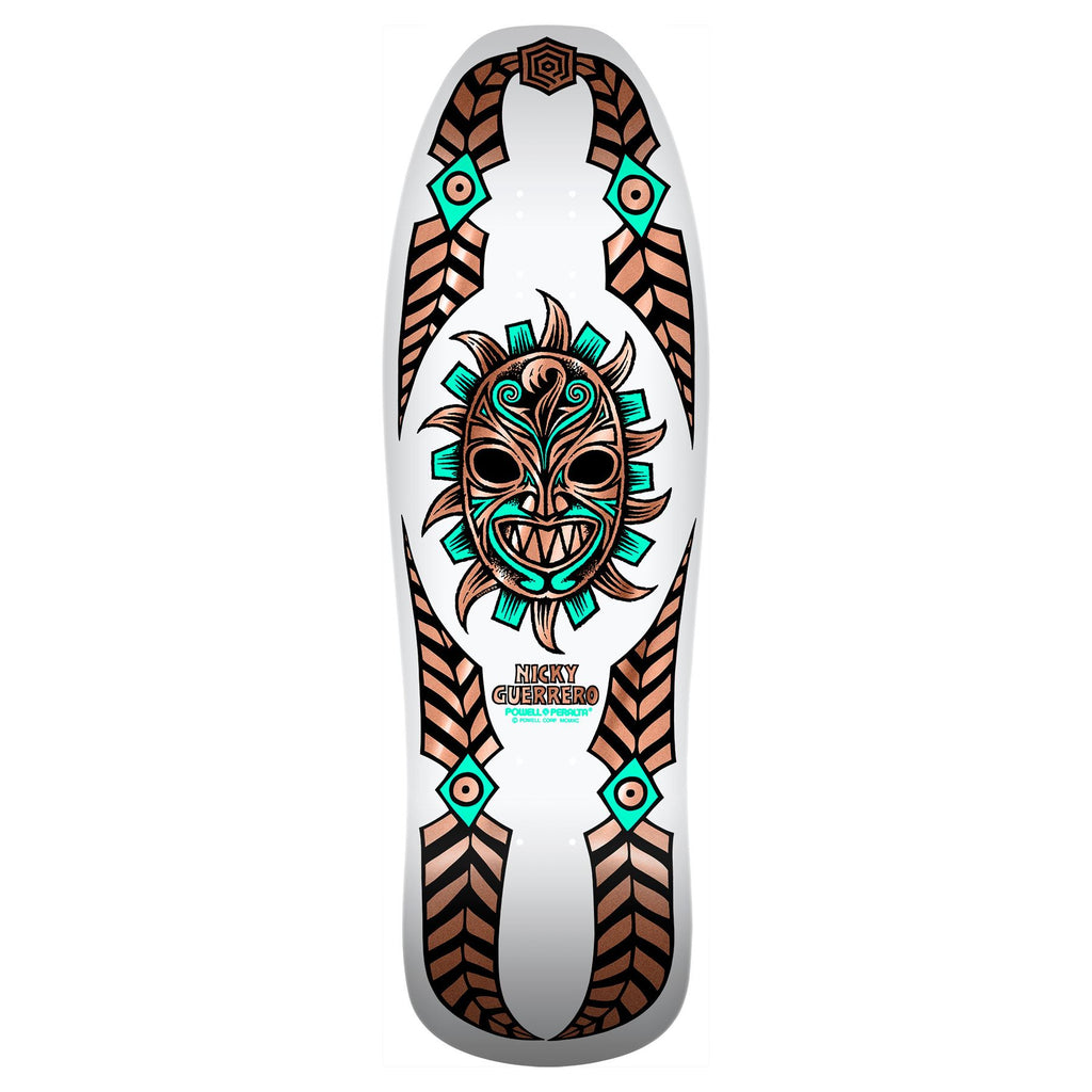 Powell-Peralta Nicky Guerrero • Mask '08' • • White / Copper Foil Skateboard Deck - 10.11"