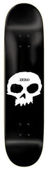 Zero Skateboard Single Skull Black White Skateboard Deck - 7.5" - Skatewarehouse.co.uk
