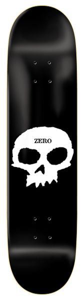 Zero Skateboard Single Skull Black White Skateboard Deck - 7.5