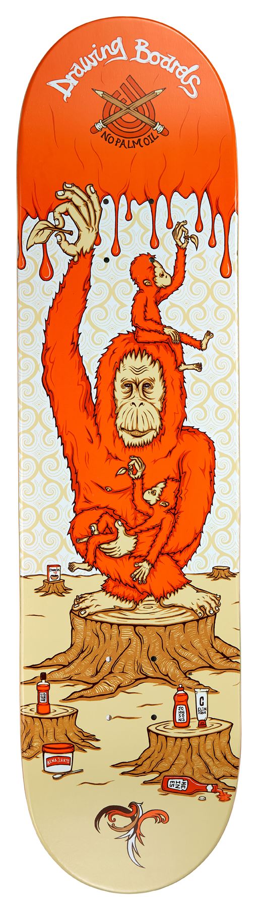 Drawing Boards Orangutan Skateboard Deck - 8.0