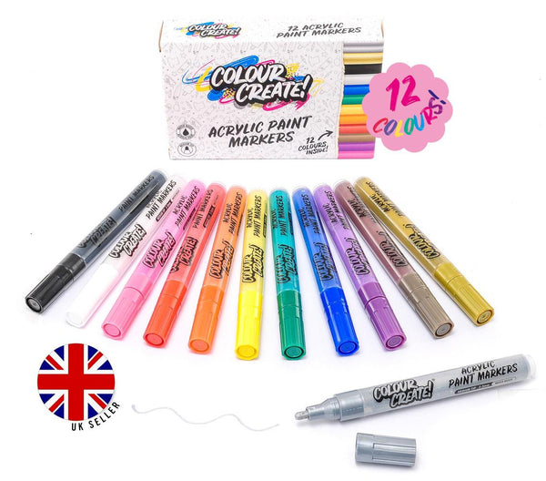 Colour Create Acrylic Paint Marker Pen Pack For Decks & Grip Tape