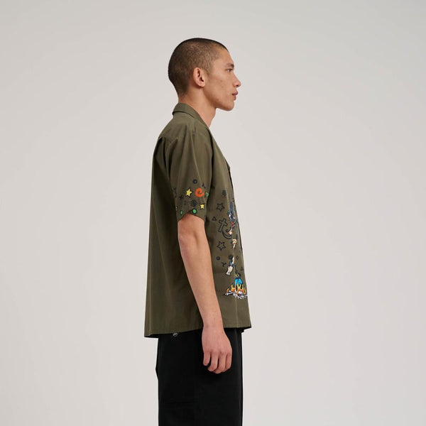 Santa Cruz Shirt Salba Resurrection Shirt - Uniform Green - Skatewarehouse.co.uk