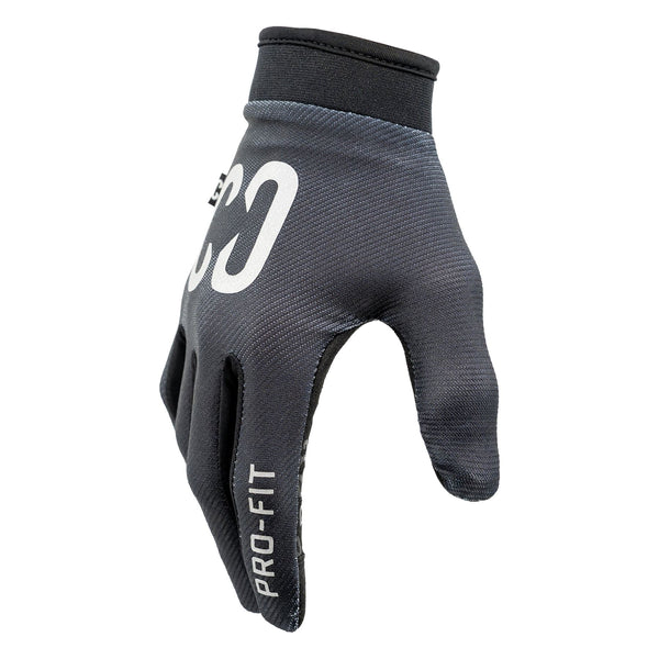 CORE Pro-Fit Velcro BMX Bike Gloves - Reflective Black