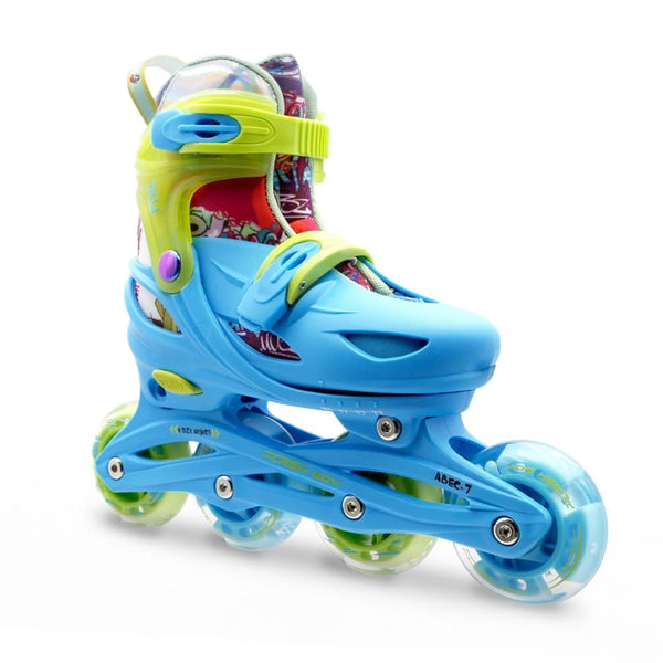 Roces Inline Skates Ply, Flash Boy - Sky Blue / Lime - Skatewarehouse.co.uk