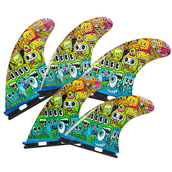 3D Fins - All Rounder 5 Fin - Medium - Monsters (FCS1 / Futures)