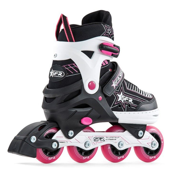 SFR Pulsar Adjustable Inline Skates Pink Bundle - SFR Helmet & Pads