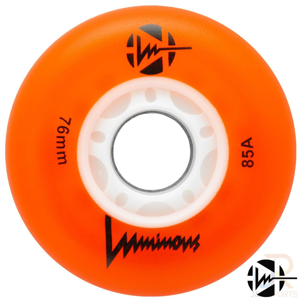 Luminous Led Inline Wheel (Set of 4 Wheels) - Orange - 76Mm/85A - Skatewarehouse.co.uk