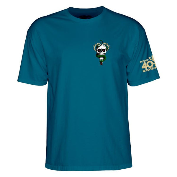 Powell-Peralta™ Mike McGill '40th Anniversary McTwist' Tee Galapagos Blue - Skatewarehouse.co.uk