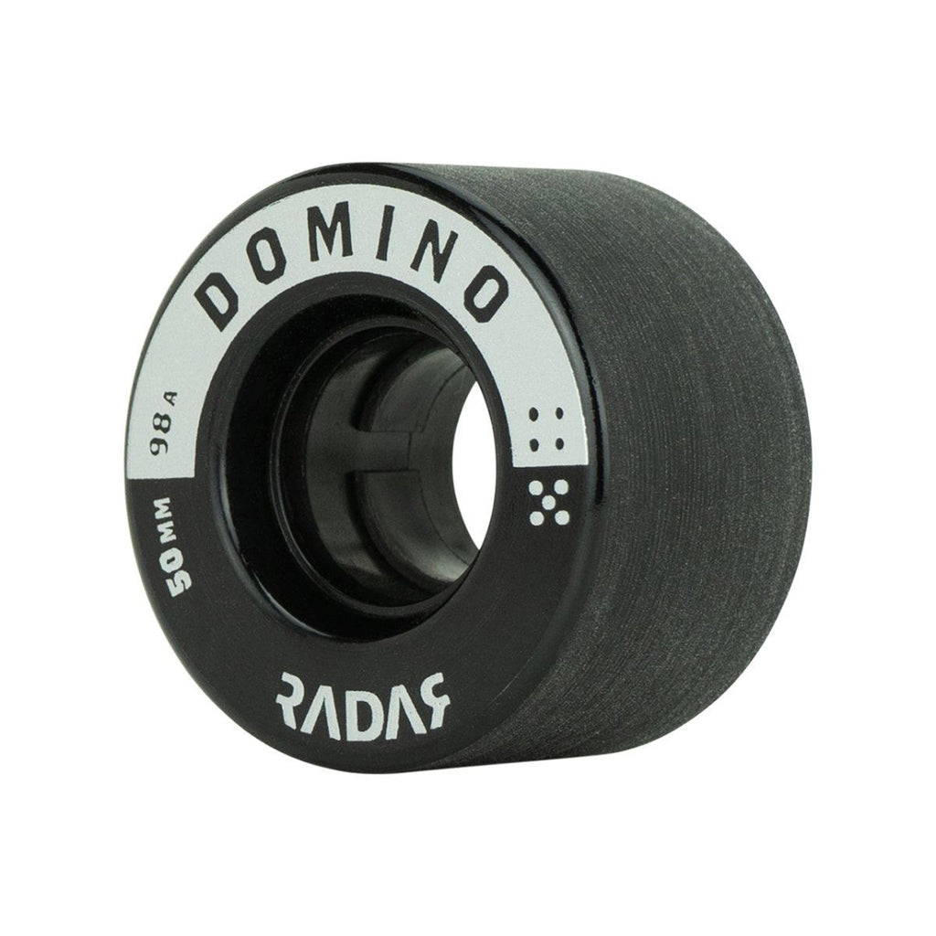 Radar (4) - Domino- Black / Silver - 50 x / 98A Skateboard Wheels - 31mm
