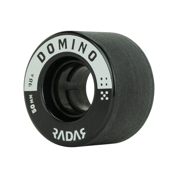Radar (4) - Domino- Black / Silver - 50 x / 98A Skateboard Wheels - 31mm
