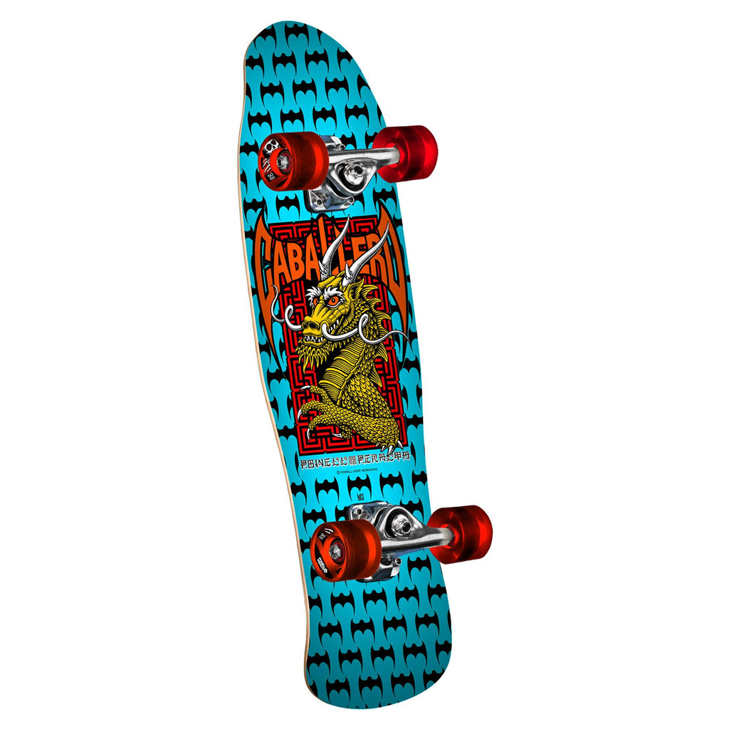 Powell MINI Cab Street Dragon • Blue • 59mm x 80a Cruiser Skateboard Wheels • Shape • x Complete Skateboard - 8.0" - Skatewarehouse.co.uk