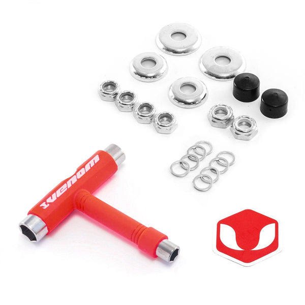 Venom Skateboards T Tool Red & Truck Rebuild Kit Gift Pack - Skatewarehouse.co.uk