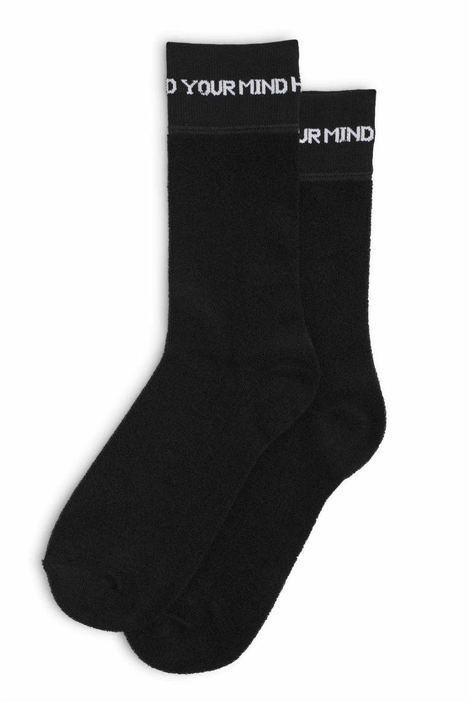 Reverse Terry Sock (Black)