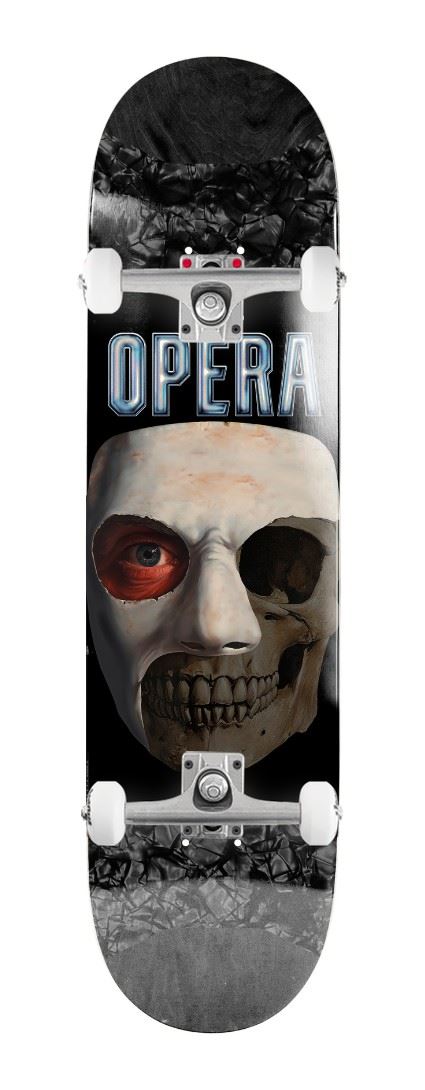 Opera Skull Mask EX7 Pop Slick Black x Venom Custom Complete Skateboard - 8.25