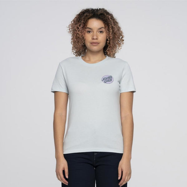 Santa Cruz Womens T-Shirt Gingham Dot T-Shirt - Baby Blue - Skatewarehouse.co.uk