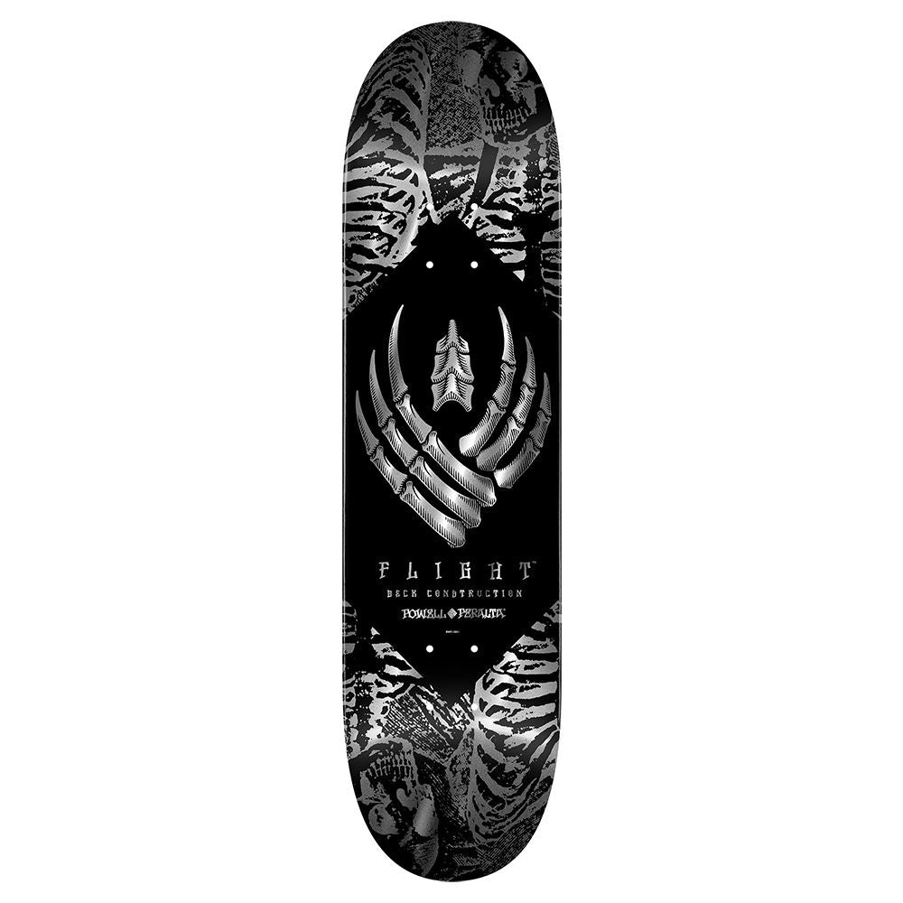 Powell Peralta FLIGHT Skeleton • • Silver Foil Skateboard Deck - 8.25"