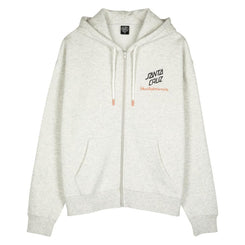 Santa Cruz Womens Zip Hood Singular Script Front Zip Hood - Athletic Heather - Skatewarehouse.co.uk