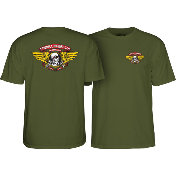 Powell-Peralta™ Winged Ripper Tee Military Green - Skatewarehouse.co.uk