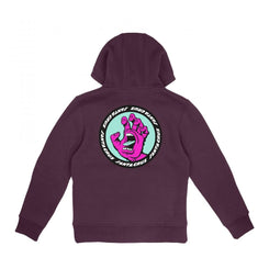 Santa Cruz Youth Hood Youth Screaming Insignia Hood - Damson - Skatewarehouse.co.uk