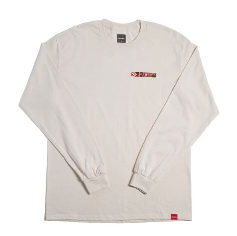 Chocolate Flyin' the Chocolate Flags Long Sleeve Tee Cream - Skatewarehouse.co.uk