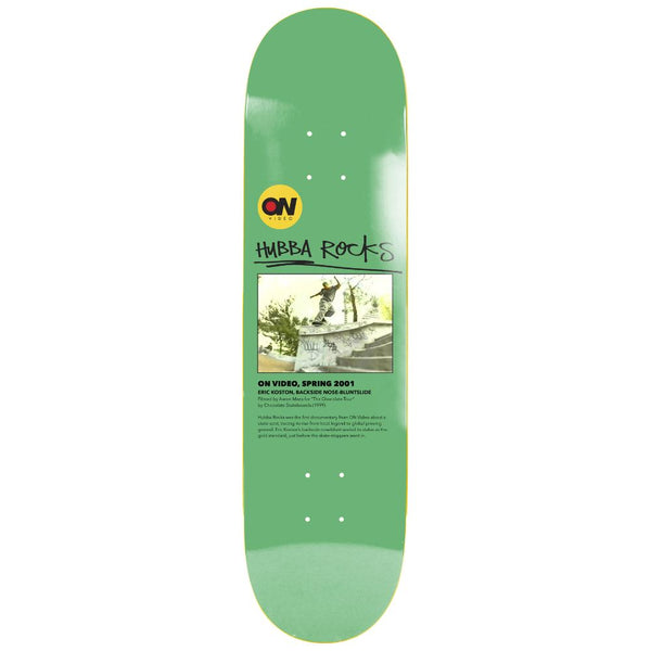 On Video Hubba Rocks EX7 Green Skateboard Deck - 8.375