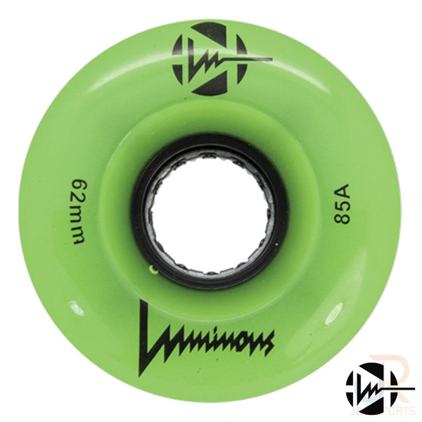 Luminous LED Quad Wheel - Green Glow - 62mm / 85a (Unit)