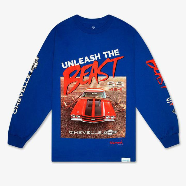 Diamond Beast LS Tee Royal Blue - Skatewarehouse.co.uk