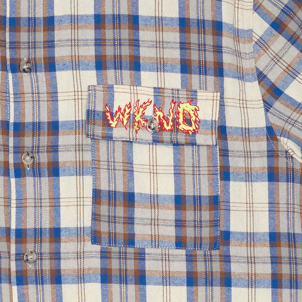 WKND Wilson Shirt Blue Flannel - Skatewarehouse.co.uk