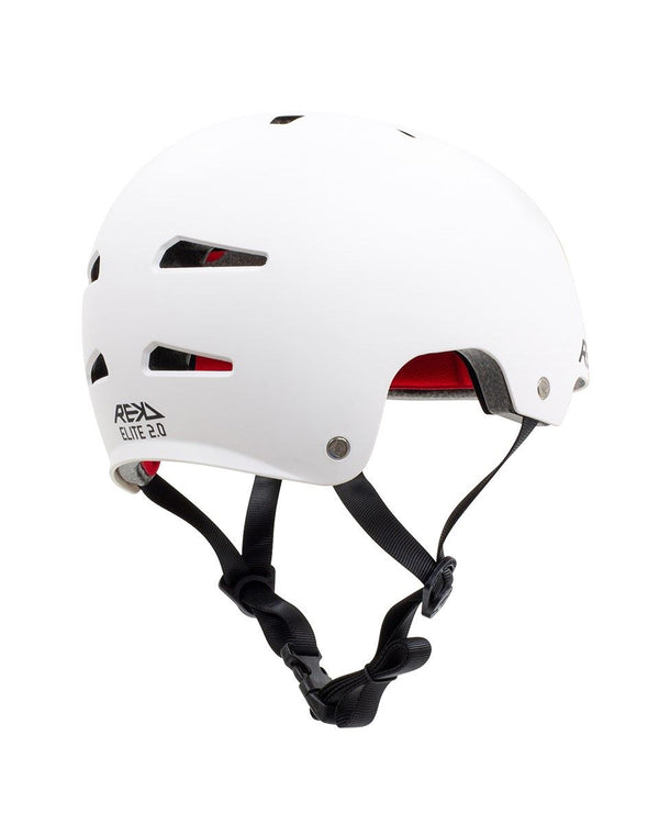 REKD Elite 2.0 Skateboard Skate Scooter BMX Helmet - White - Skatewarehouse.co.uk