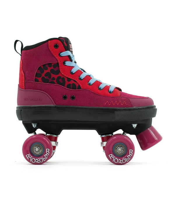 Rio Roller Beats Quad Skates - Red / Leopard